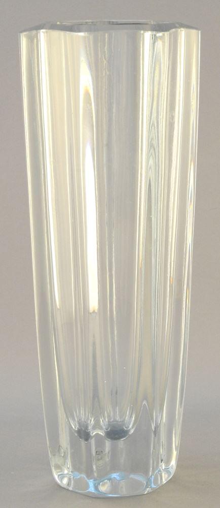 Stromberg Swedish Crystal Vase, 9 1/8" high. (1 of 3)