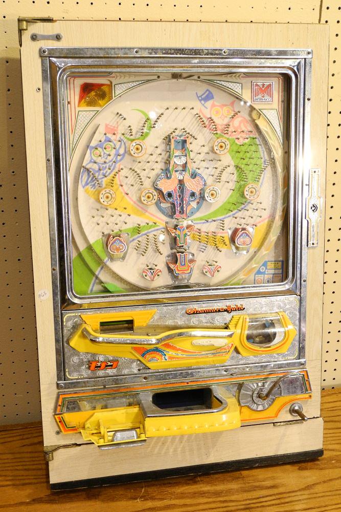 Okamura-Yaku Pachinko Machine, 32 1/2" high, as found. (1 of 2)