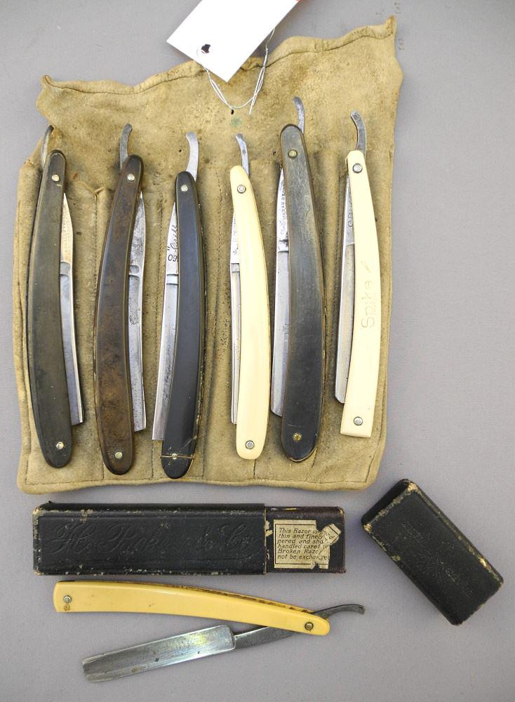 Collection of 7 Straight Razors in Case. (1 of 1)