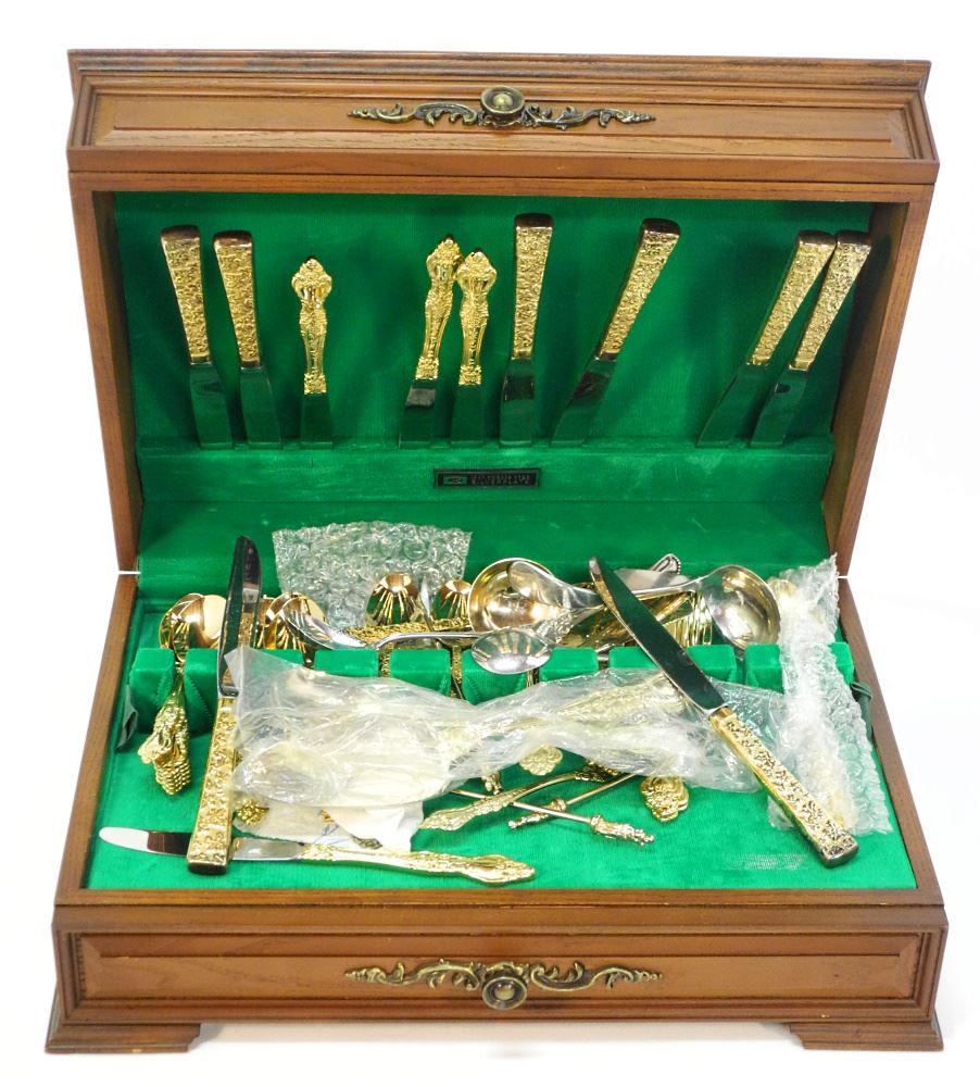 Canteen with Varieties of Gold Plated Flatware. (1 of 4)