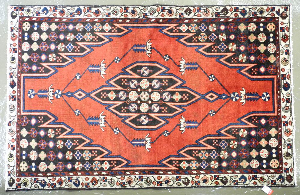 Hamedan Carpet, Approximately 6'3 1/2" x 4'. (1 of 3)
