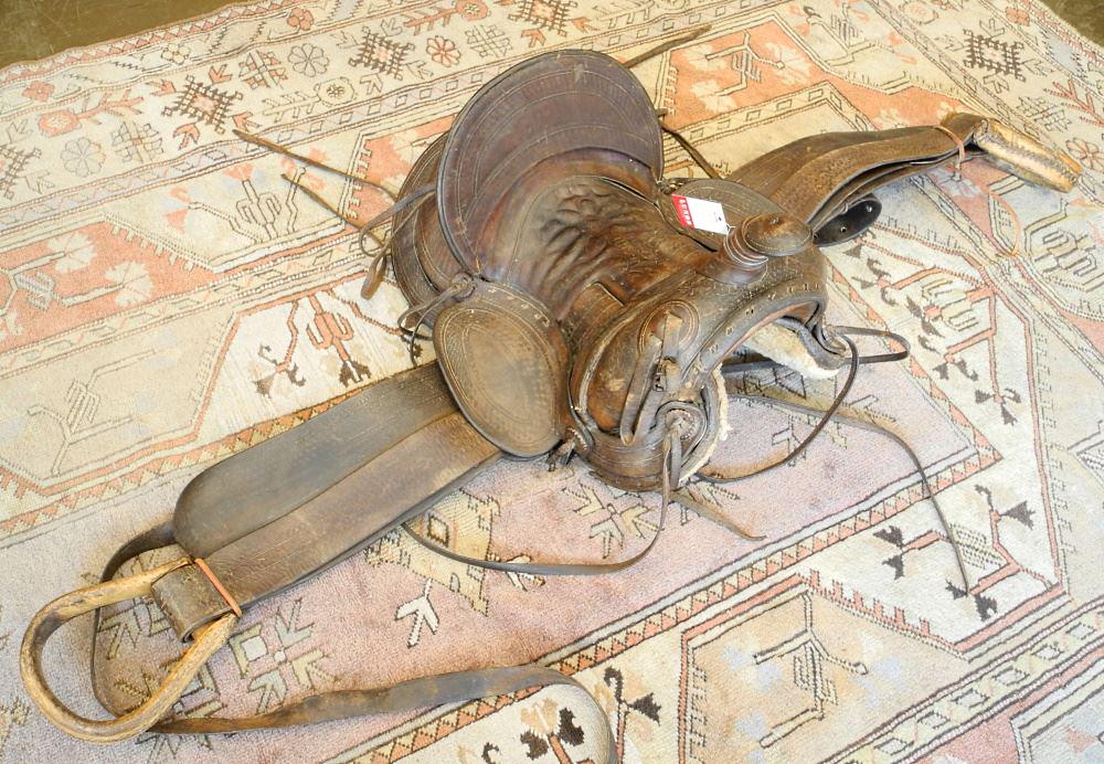 J.W. Boore Western Saddle, 31" x 25 1/2".: J.W. Boore Western Saddle, 31" x 25 1/2".