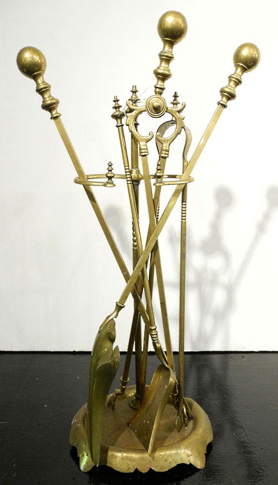 Set of Brass Fire Irons, 29 1/2" high. (1 of 1)