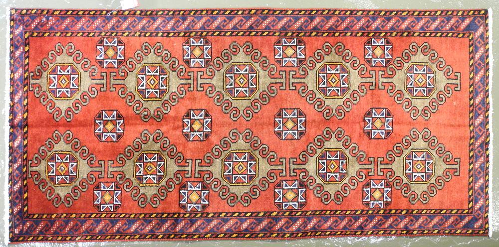 Hamedan Carpet, Approximately 6'10" x 3'4 1/2". (1 of 2)