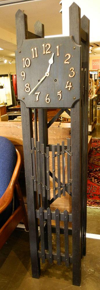 Arts & Crafts Style Grandmother Clock, 60 3/4" high. (1 of 2)