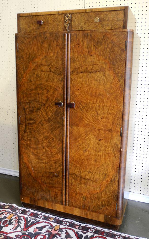 Walnut Art Deco Double Door Bachelor's Chest , 54 1/2" (1 of 3)