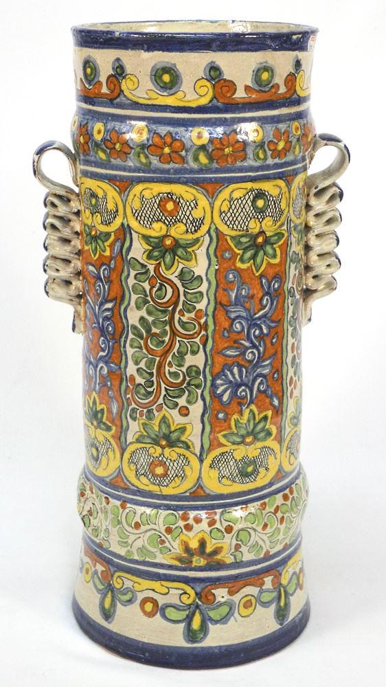 Portuguese Hand Painted Umbrella Stand Marked Jose (1 of 3)