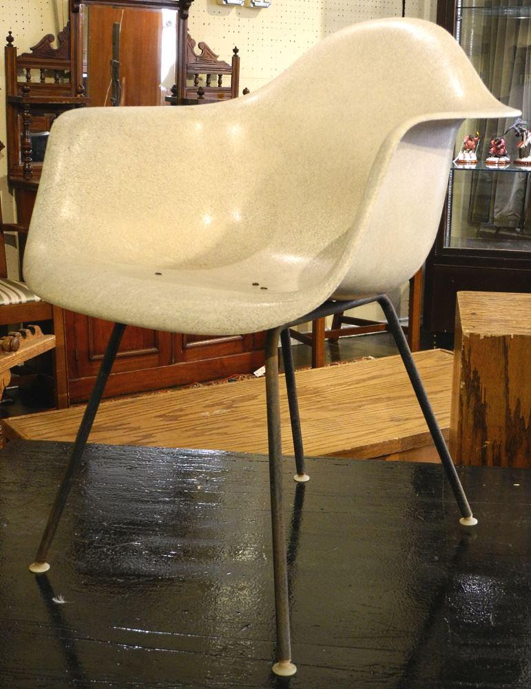 Herman Miller Armchair, As Found/ Drilled, 31" High. (1 of 5)