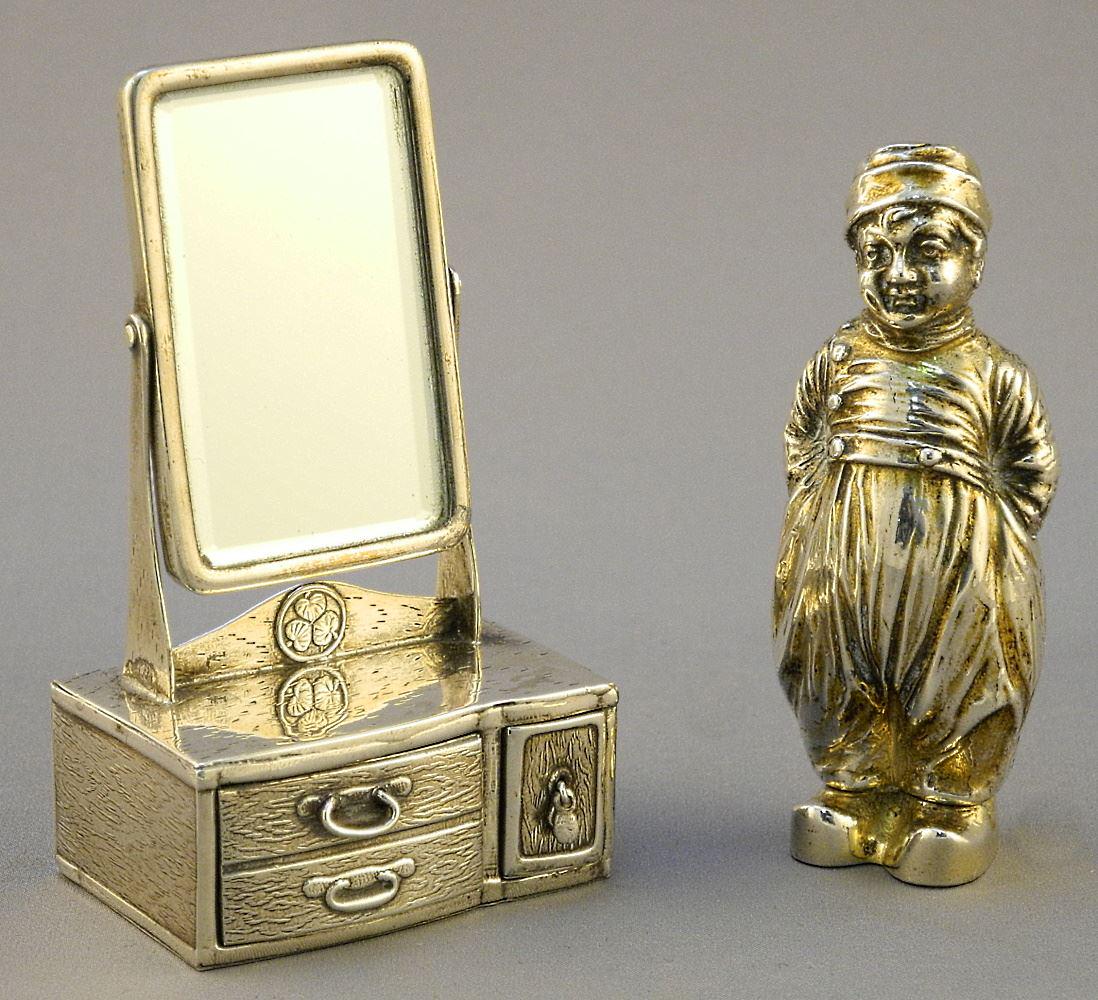 Miniature Sterling Silver Dressing Table & a Swiss (1 of 3)