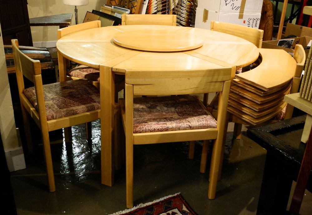 Circular Dining Table with Leaves & 6 Chairs, 51" (1 of 3)