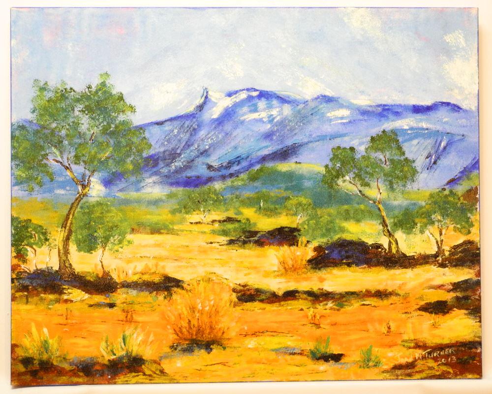 Acrylic on Canvas Signed Joan M. Turner, 24" x 30",: Acrylic on Canvas Signed Joan M. Turner, 24" x 30", Unframed, "Peace in the Valley".