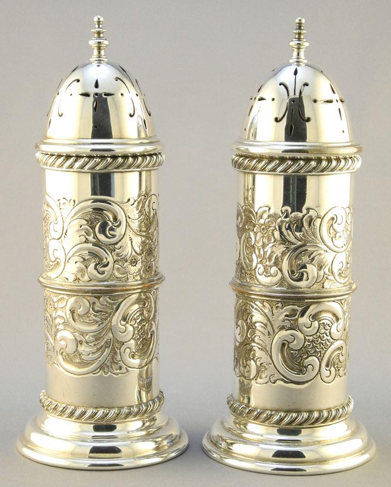 Pair of Silver Plated Casters, 8 1/8" high. (1 of 3)