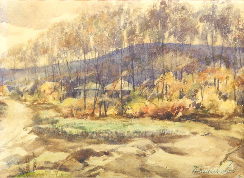 Watercolour signed H. (Harold) Faulkner Smith, 9 5/8" x (1 of 5)
