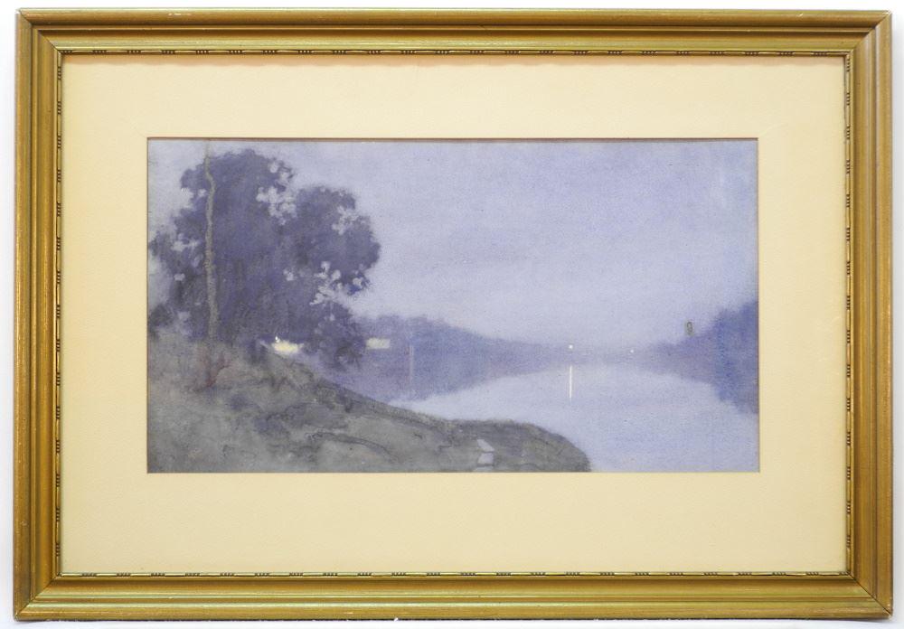 Unsigned Watercolour, 10" x 18 1/2", "Moonlit (1 of 2)