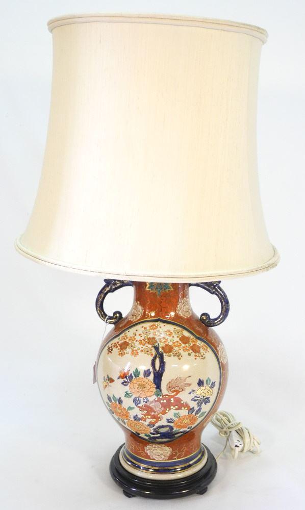 Imari Porcelain Table Lamp, 24" High. (1 of 3)