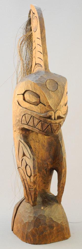 Cedar Orca Carving Signed Jacob Joe Duncan BC, 15 1/2": Cedar Orca Carving Signed Jacob Joe Duncan BC, 15 1/2" High.