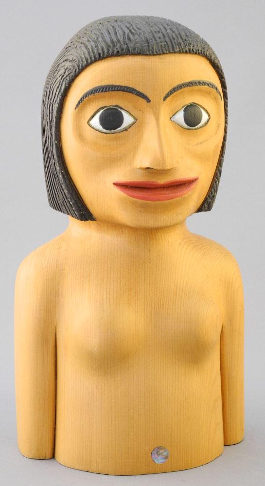 Northwest Coast Shaman-Style Figure Signed Hayward: Northwest Coast Shaman-Style Figure Signed Hayward Russell 11/23/97, Wood/ Abalone, 8 1/2".