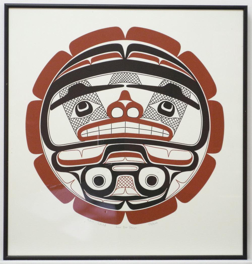 Serigraph Signed Alvin Child, 19 1/2" x 20 1/2", "Sun (1 of 2)