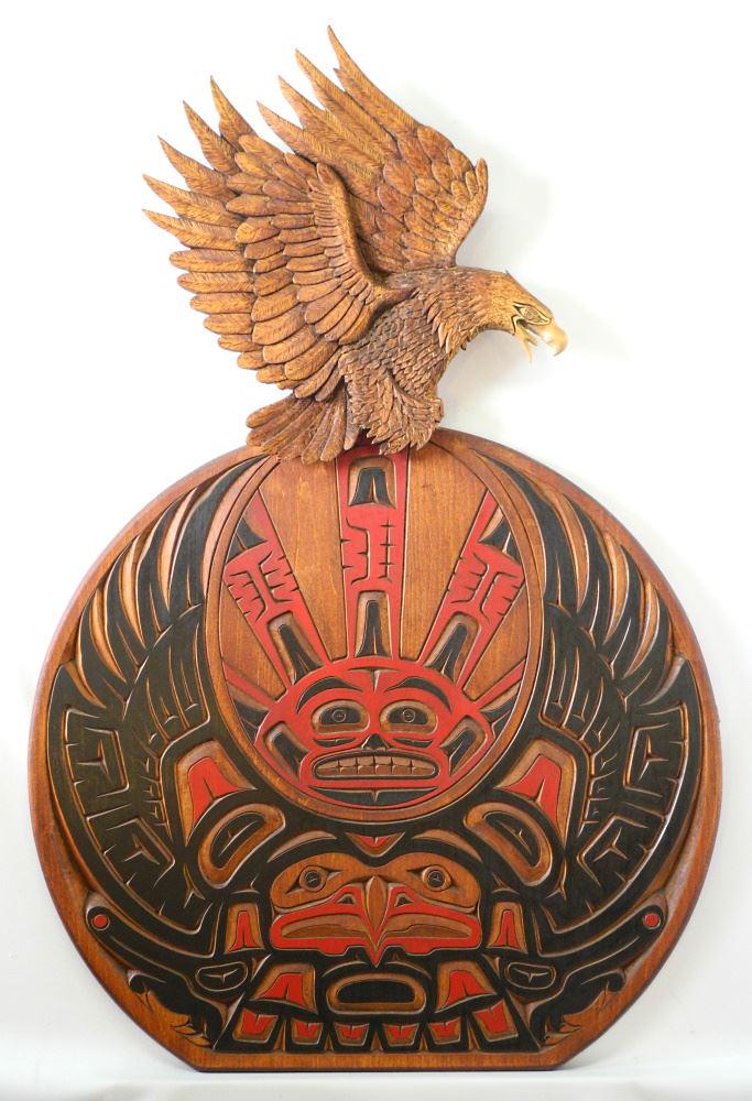 Northwest Coast "Eagle" Wall Plaque, Monogrammed Verso, (1 of 2)