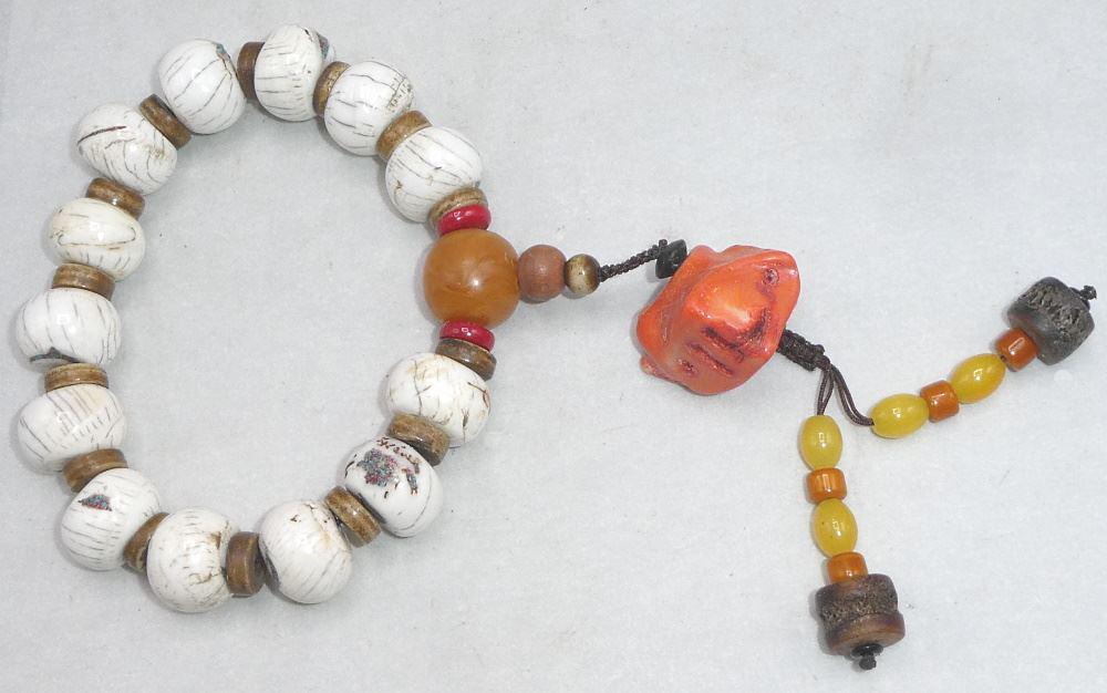 Sino-Tibetan Conch Shell, Beeswax & Red Coral Prayer (1 of 2)