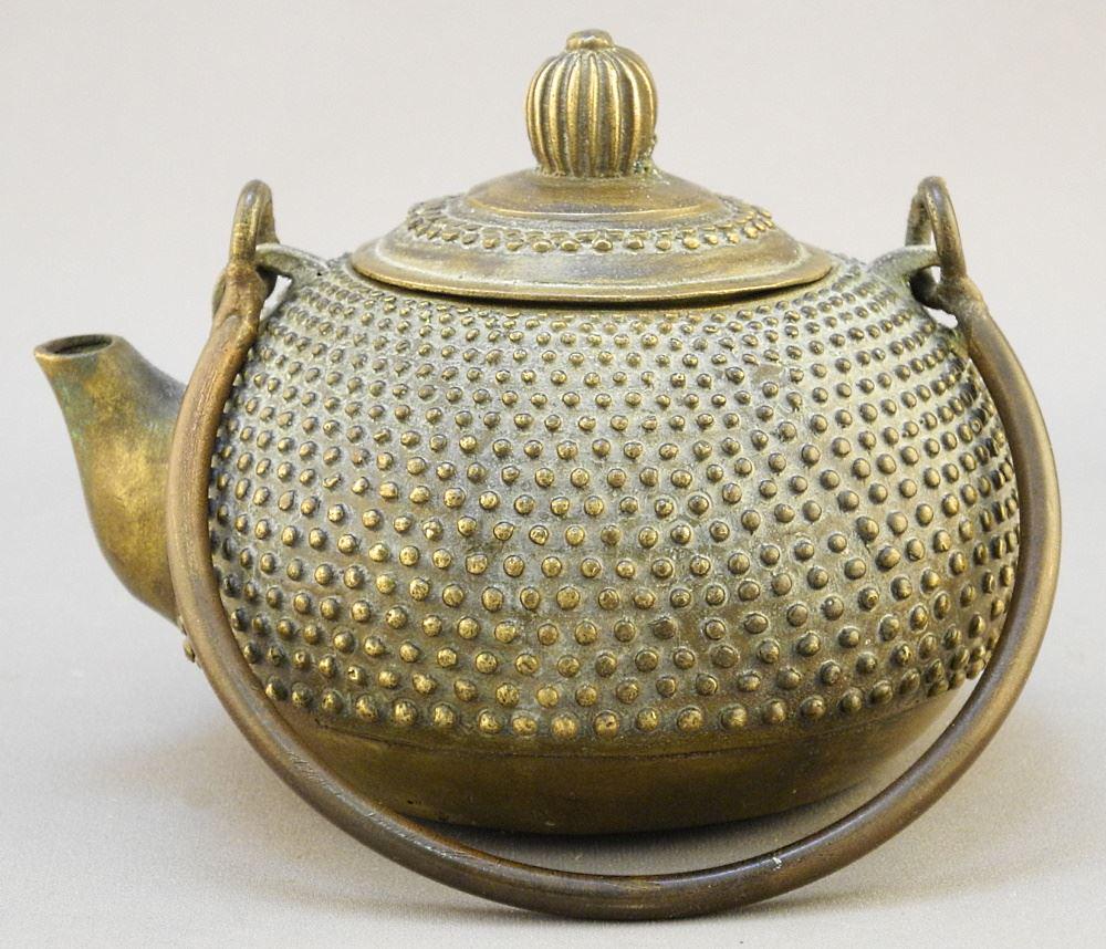 Japanese Copper Alloy Tetsubin, 4 1/4" length. (1 of 2)