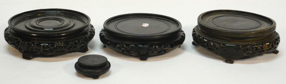 4 Chinese Carved Wooden Display Stands. (1 of 1)