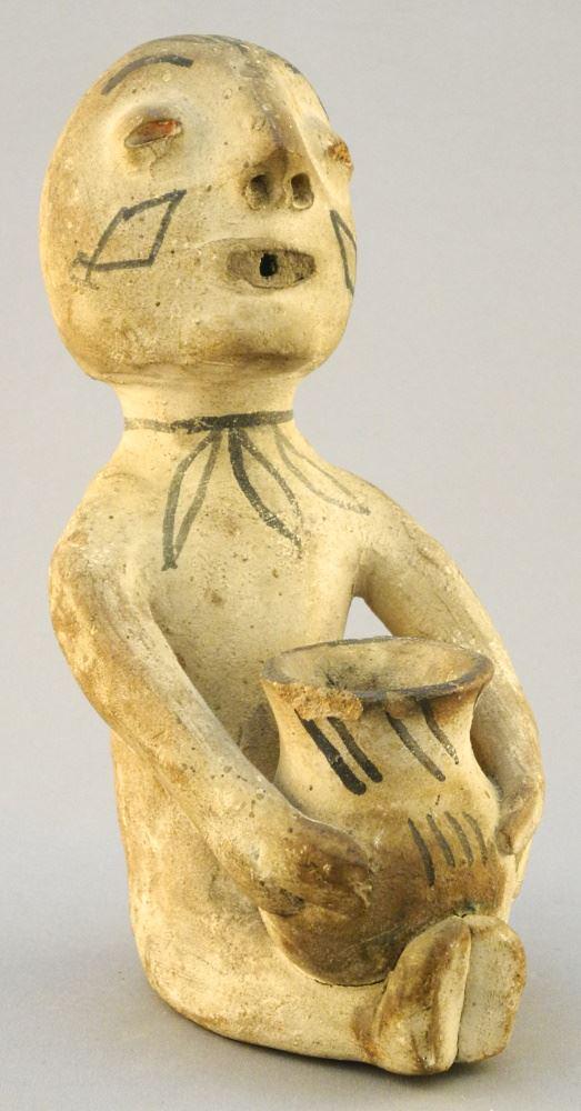 Tesuque "Rain God" New Mexico Pottery Figure, 6 3/8" (1 of 3)