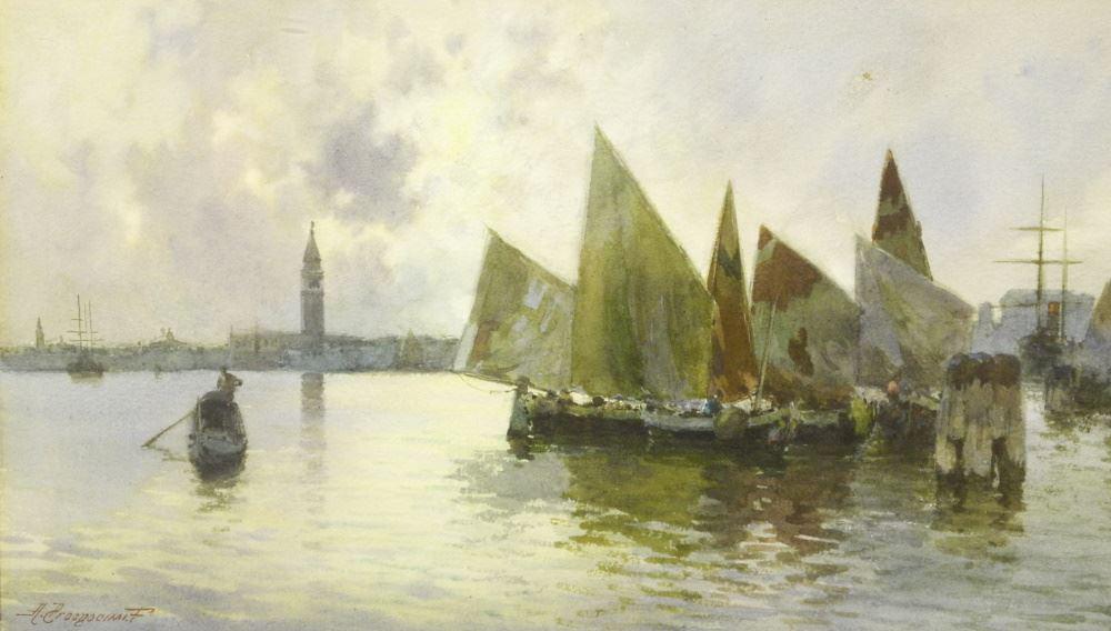 Watercolour Signed A.(Alberto) Prosdocimi, 6 3/8" x (1 of 7)