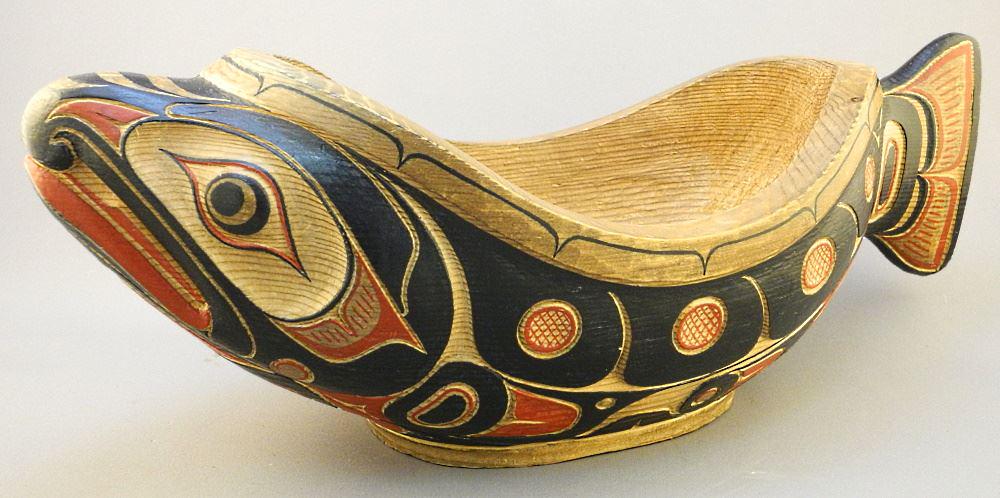 Northwest Coast-Style Bowl Stamped/ Signed Paul Johnny (1 of 9)