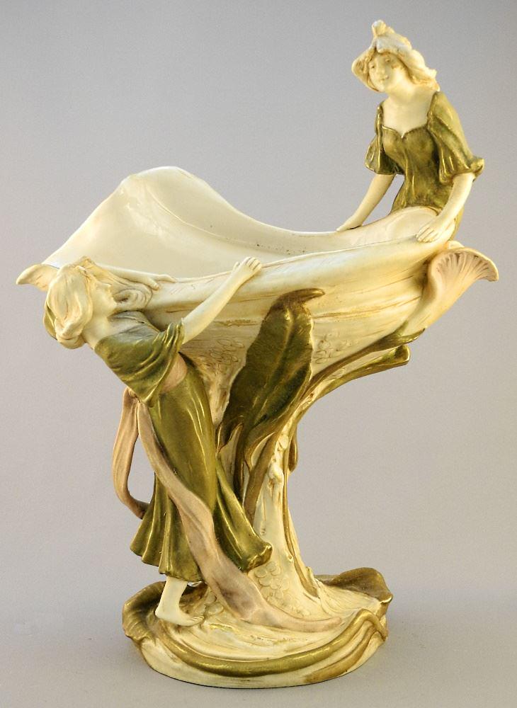 Royal Dux Bohemia Figural Porcelain Table Center, 14 (1 of 8)