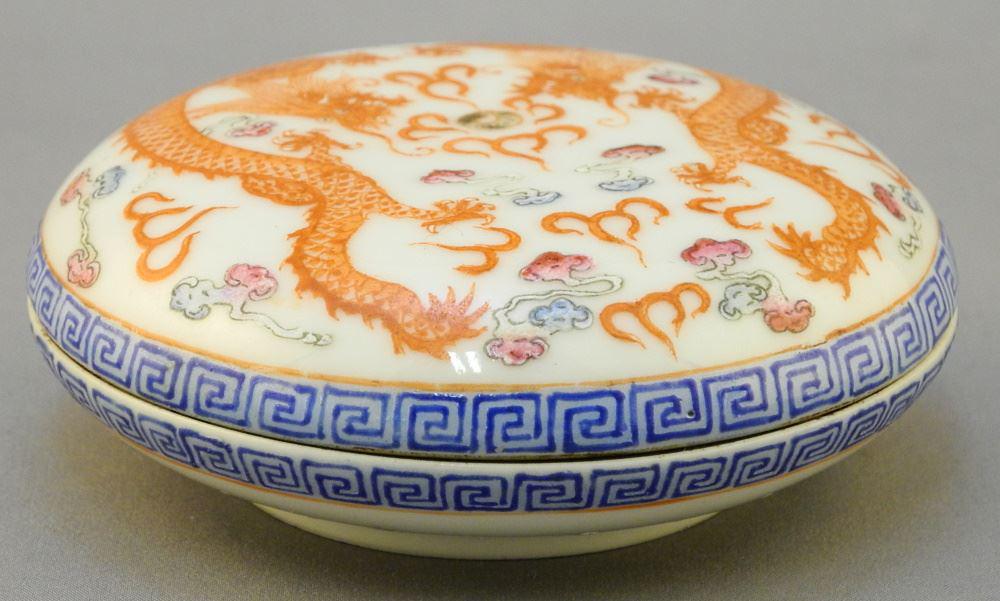 Chinese Famille Rose Paste Box, Chien Lung Mark, 3 1/2" (1 of 11)