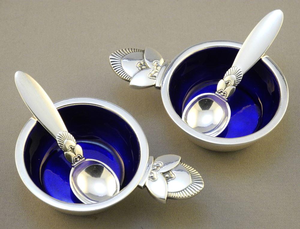 Pair of Georg Jensen Sterling Silver # 30 Salt Cellars (1 of 8)