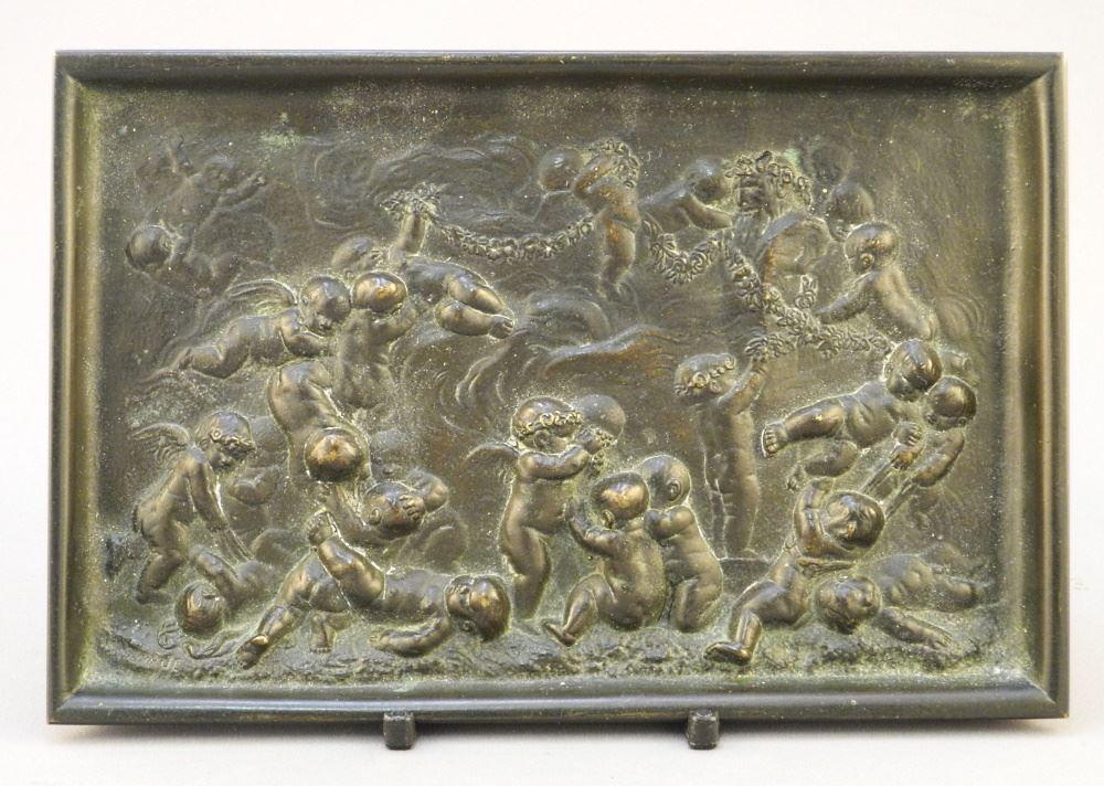 Bronze Footed Renaissance Revival Dish, Signed LaRue, 7: Bronze Footed Renaissance Revival Dish, Signed LaRue, 7 1/8" wide.