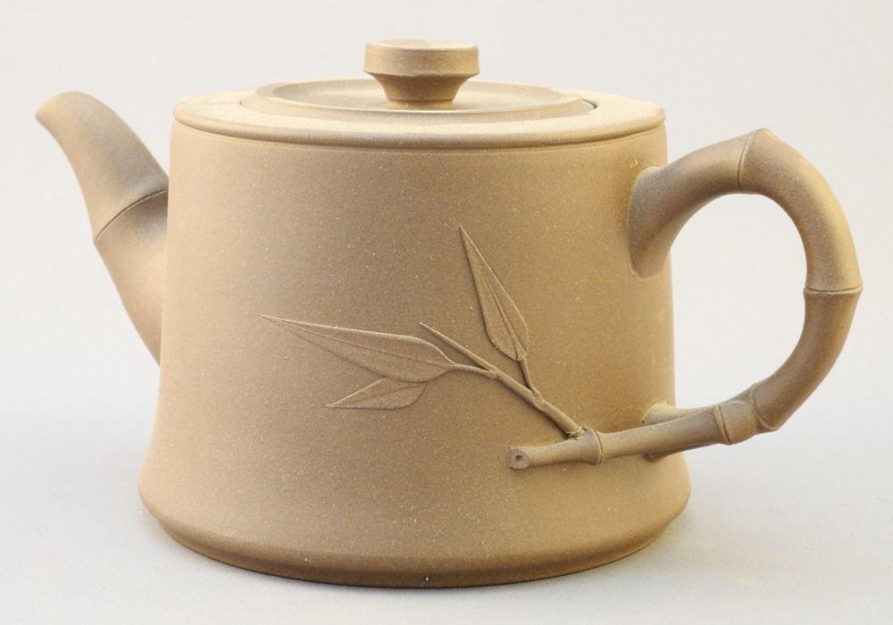 Bamboo-Form Yixing Teapot, 7 3/4" Long (1 of 4)