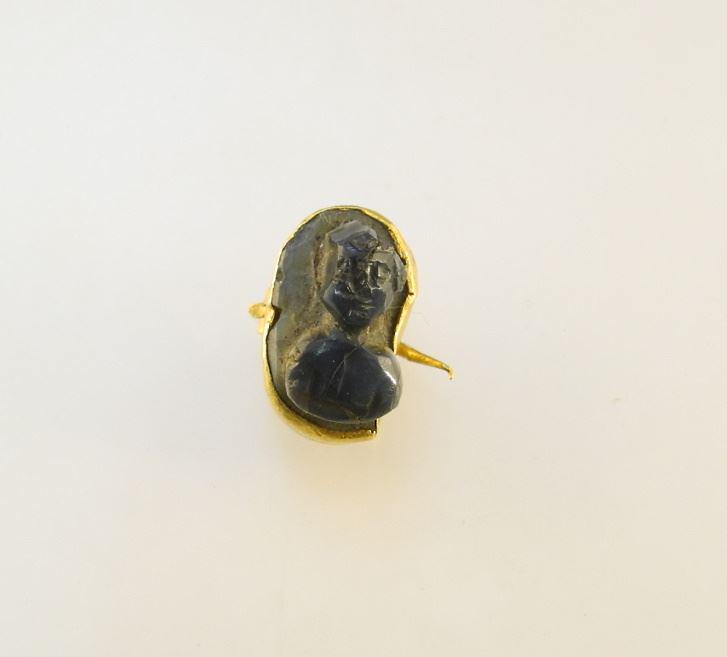 Ancient Sardonyx Cameo in Unmarked Gold Setting with (1 of 9)