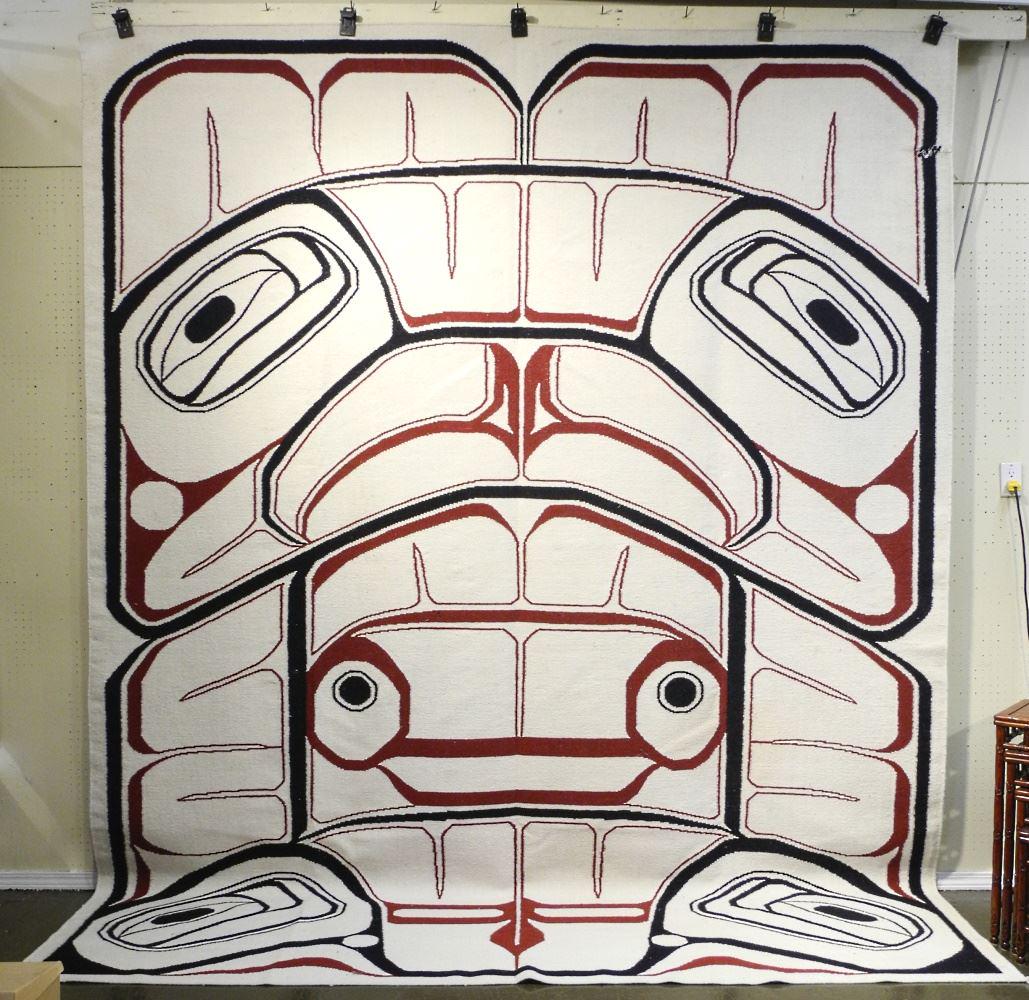 Large Haida Designed Wool Panel, approximately 11 1/2" (1 of 7)