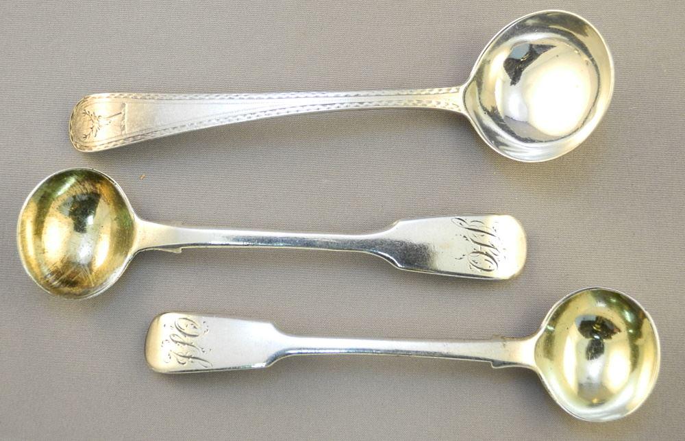 3 Sterling Silver Georgian Serving Spoons. (1 of 2)