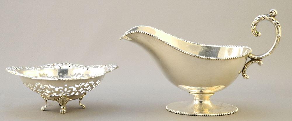 Birks Sterling Silver Sauce Boat (6 3/4"L, 160Gr) and Nut Dish 39Gr. (1 of 3)