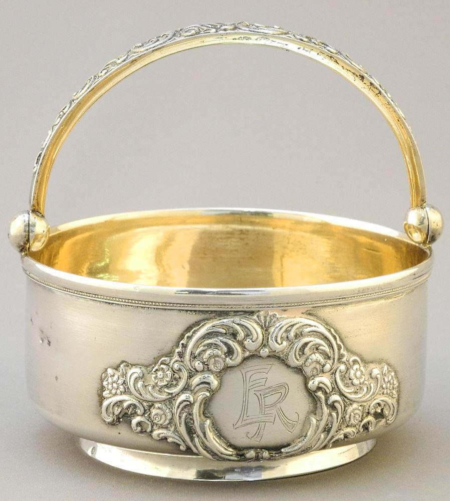 Russian Silver Basket, Marked 875, Inscribed, 170 Grams. (1 of 3)