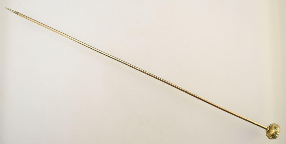 Antique 10K (Tested) Gold Filigree Hat Pin, 5 3/4"' Length. (1 of 3)