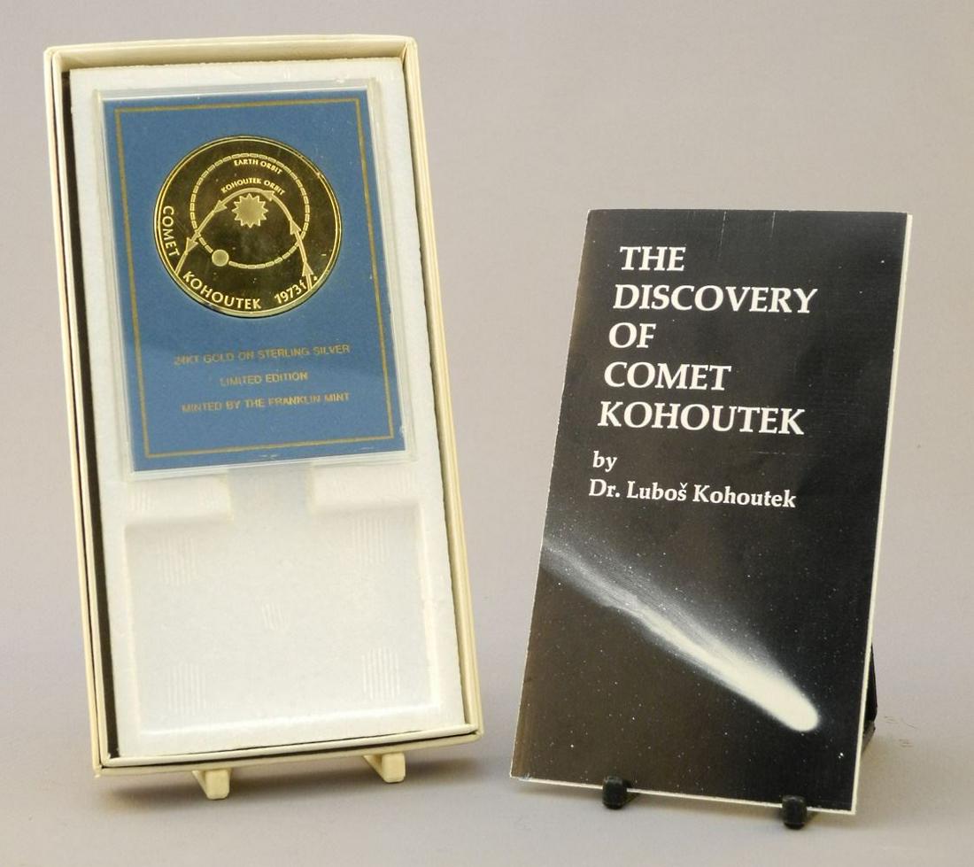 24K Gold Plated Sterling Silver Medallion "Comet Kohoutek".: 24K Gold Plated Sterling Silver Medallion "Comet Kohoutek".