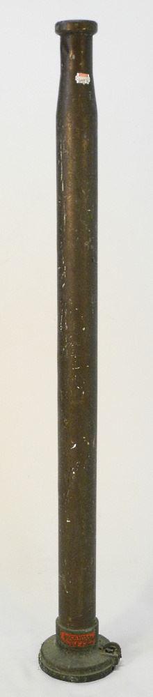 Brass Fire Hose Nozzle with Brass Plate Inscribed "Rockwood F.F.F.", 37" Length. (1 of 1)