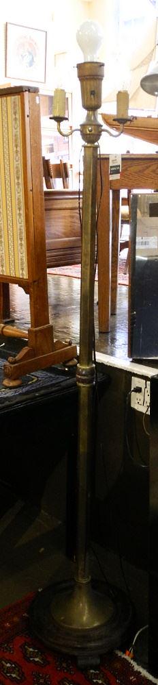 Early 20th Century Brass Floor Lamp. (1 of 3)