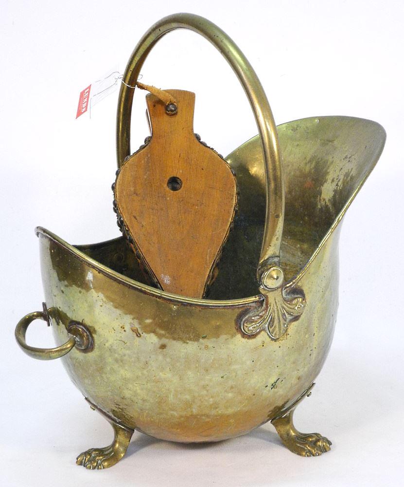 Brass Wood Hod & Bellows, Hod 16" Length.: Brass Wood Hod & Bellows, Hod 16" Length.