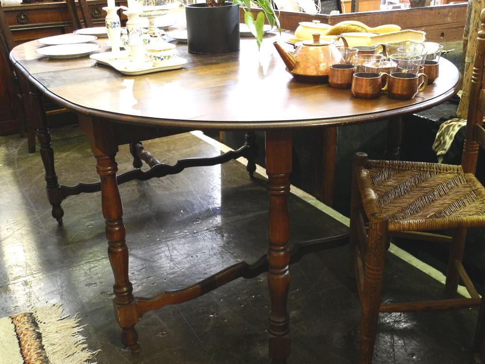 Walnut Dropside Gateleg Table with 2 Leaves, 45" wide. (1 of 3)