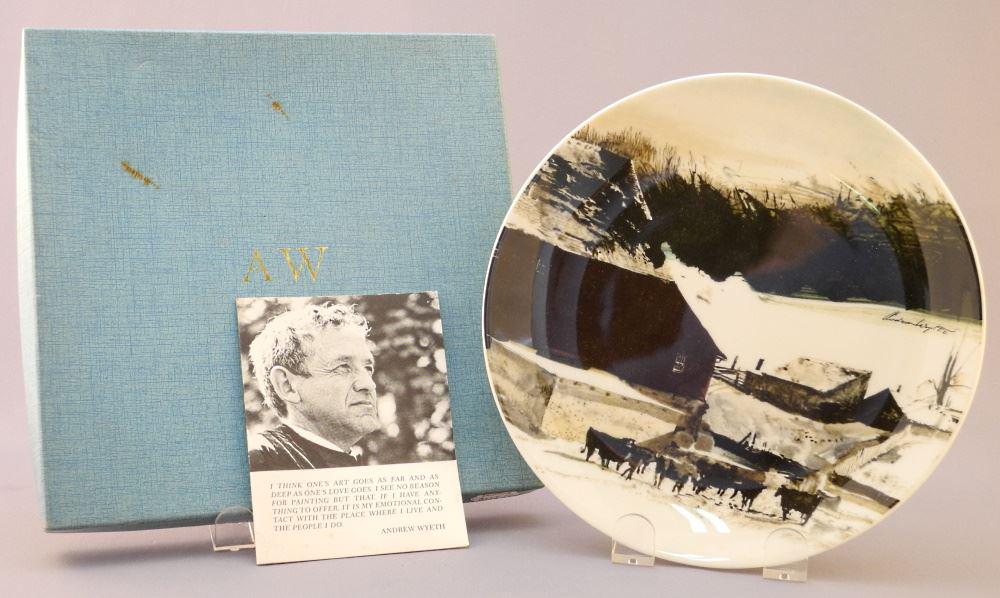 Georg Jensen Collector's Plate, Made By Andrew Wyeth, 8 1/4" Diameter.: Georg Jensen Collector's Plate, Made By Andrew Wyeth, 8 1/4" Diameter.