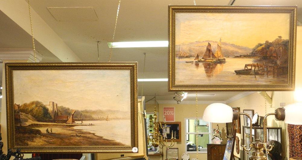 Pair of Oil on Canvases signed C.H. Thompson, "Shoreline Scenes". (1 of 5)