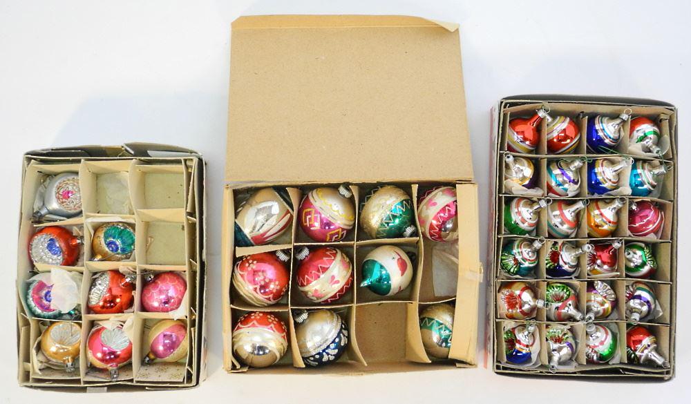 Collection of Glass Christmas Ornaments.: Collection of Glass Christmas Ornaments.