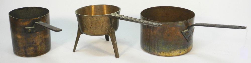 3 Copper Pots.: 3 Copper Pots.