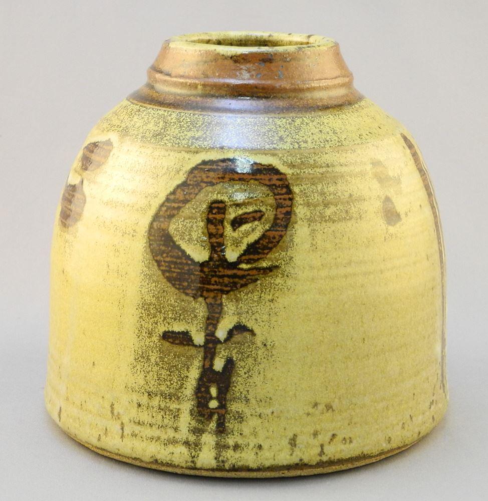 Stoneware Vase Signed (Walter) Dexter, 6" High. (1 of 2)